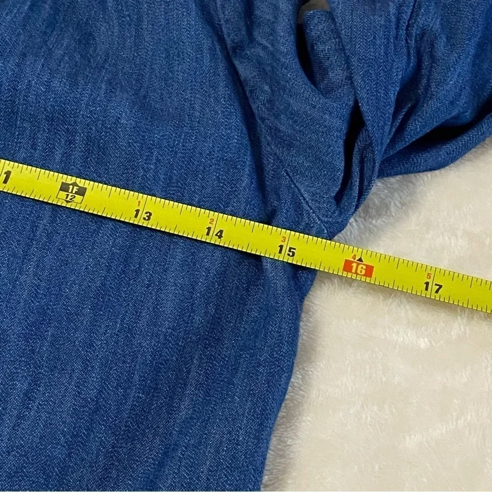 GAP / Girls Blue Denim Chambray Long Sleeve Dress Size L